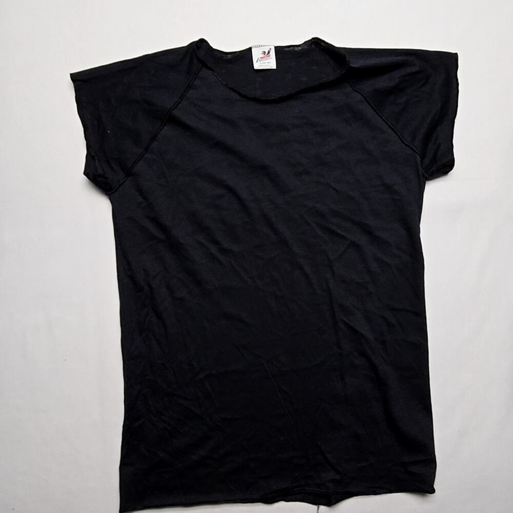 Vintage Women's Black Blank Shirt Top Bantam USA Made Women Large 80s